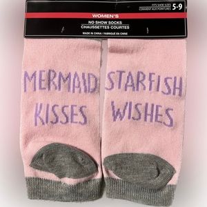 🍄NEW No Show Sock “Mermaid Kisses” “Starfish Wishes” Novelty Women Footwear